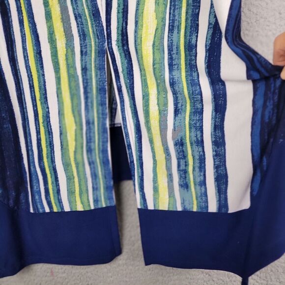 Artex Fashions Sleeveless Tunic Top Womens L Vertical Stripes V Neck Split Back - Picture 11 of 15